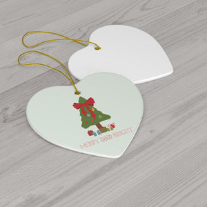 Ceramic Holiday Ornament - Merry & Bright