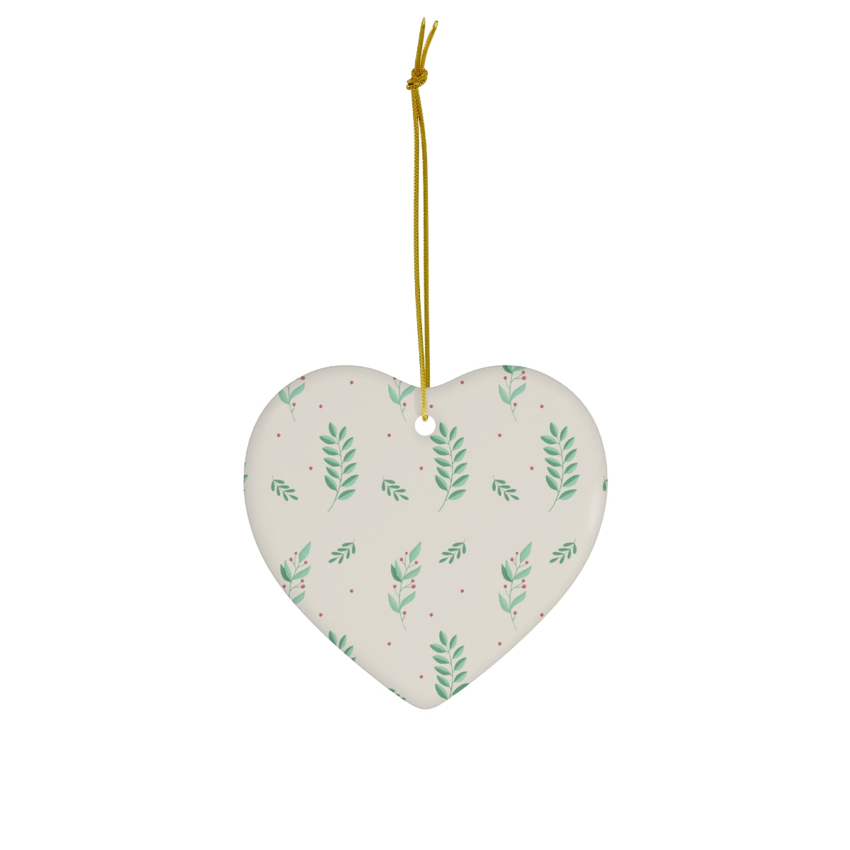 Ceramic Holiday Ornament - Large Holly