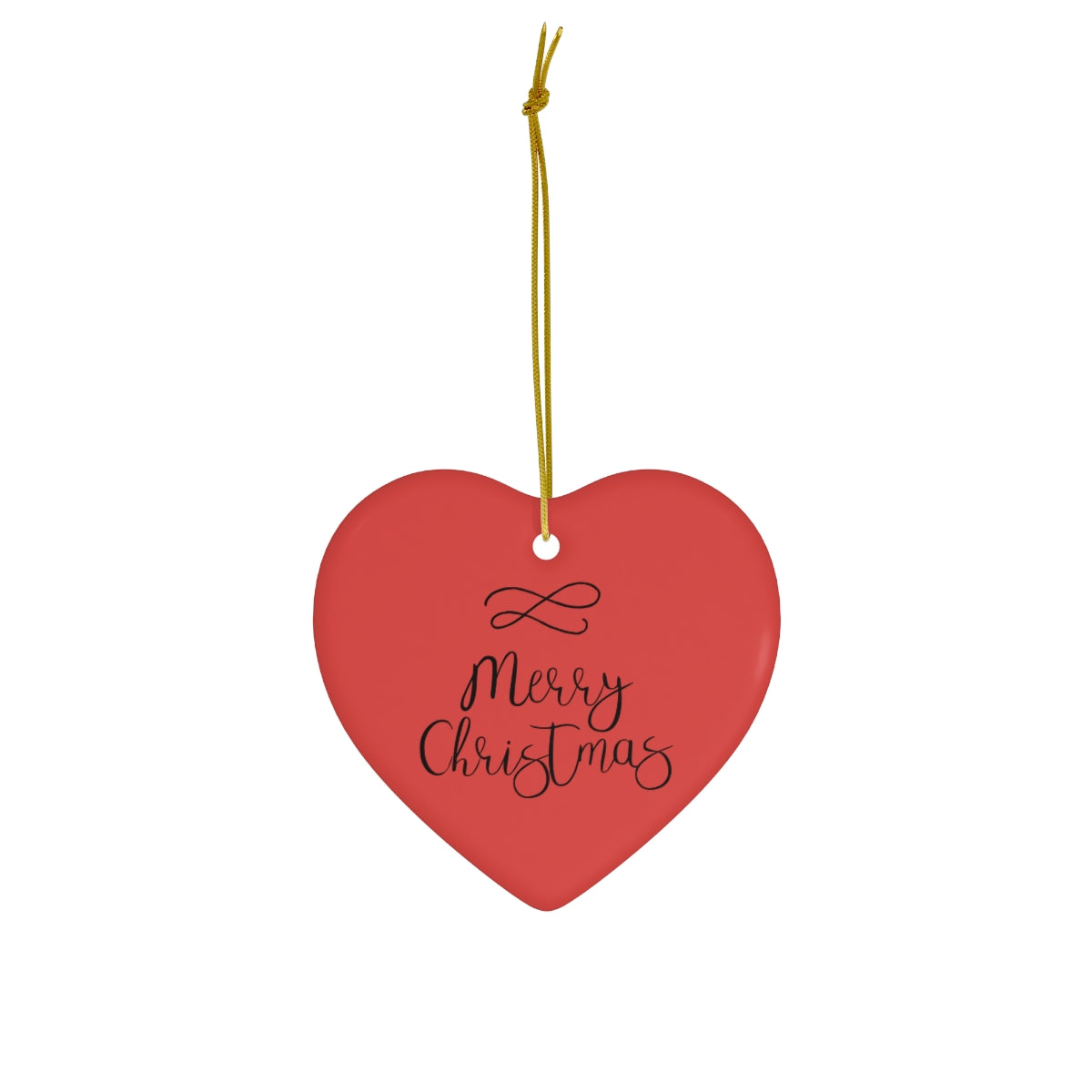 Ceramic Holiday Ornament - Cursive Merry Christmas