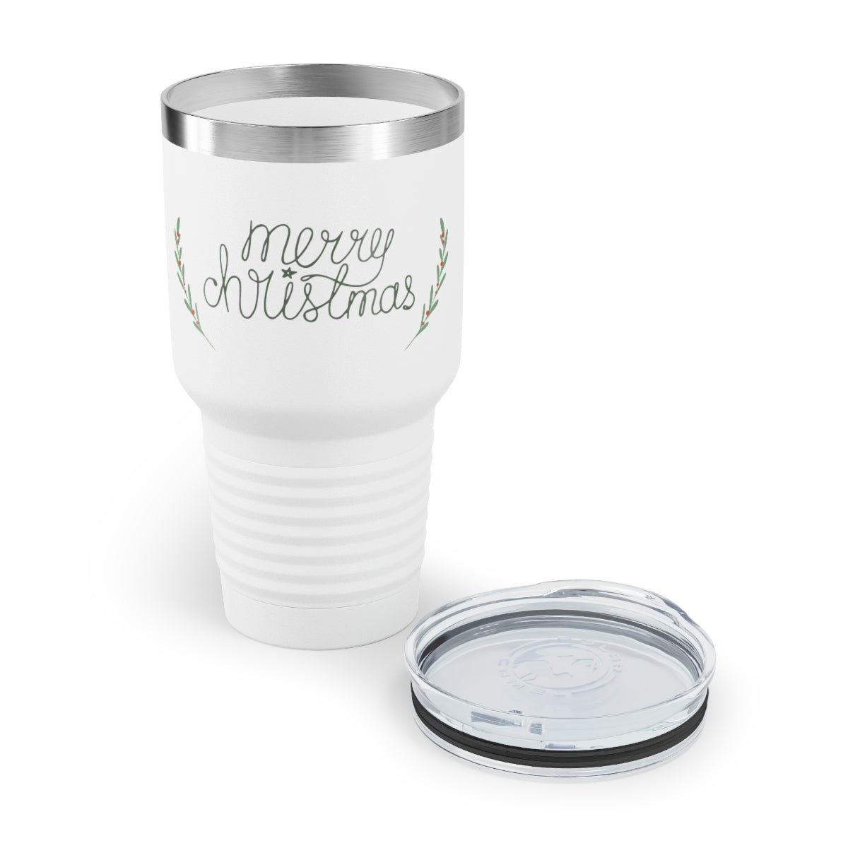 30oz White Ringneck Holiday Tumbler - Merry Christmas