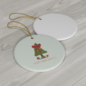 Ceramic Holiday Ornament - Merry & Bright