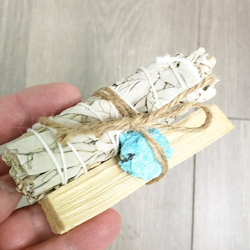 Palo Santo, Sage &amp; Crystal Smudging Bundle