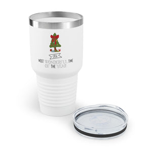 30oz White Ringneck Holiday Tumbler - Most Wonderful Time of the Year