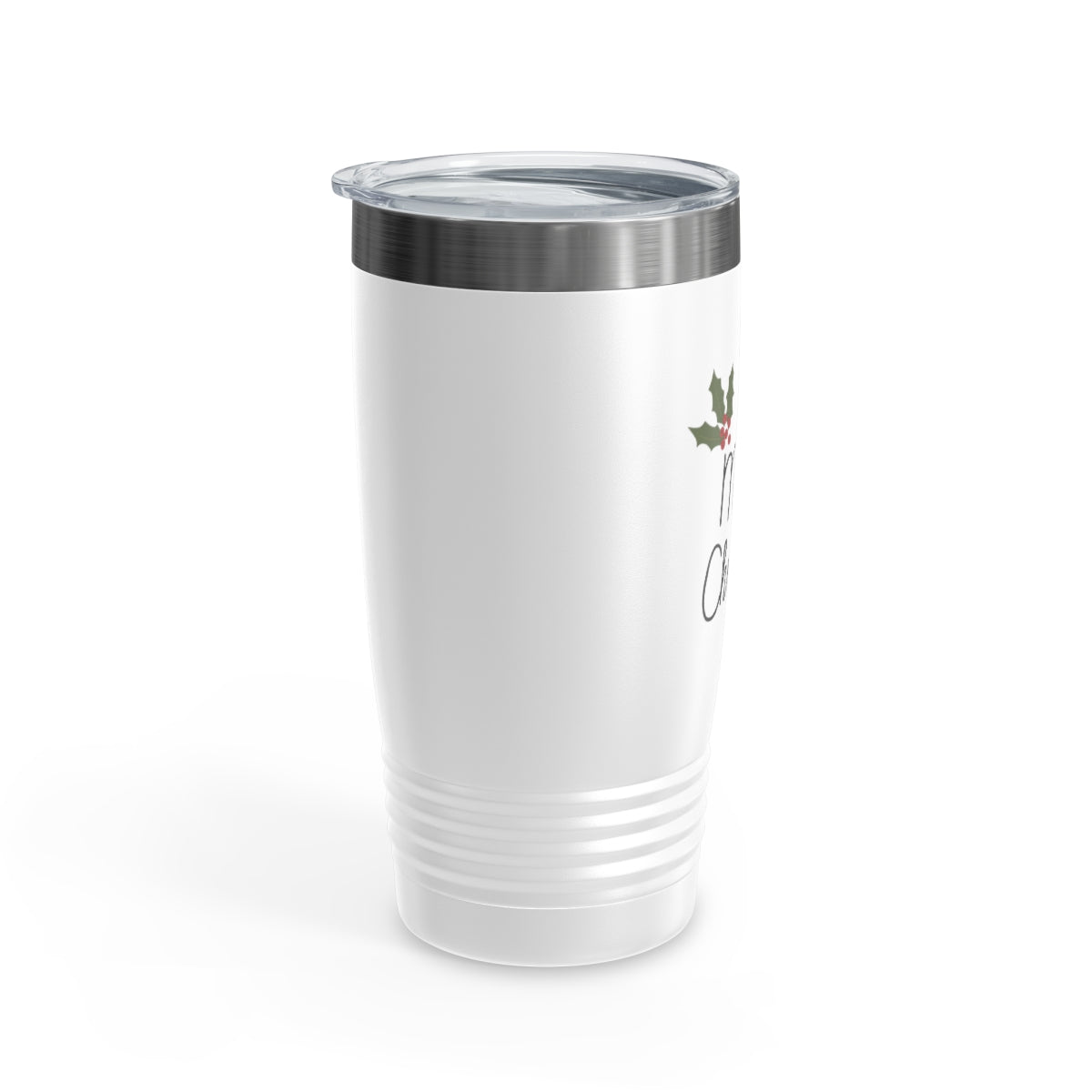 20oz White Ringneck Holiday Tumbler - Holly Merry Christmas