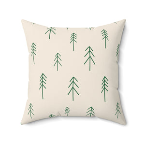 Polyester Square Holiday Pillowcase - Evergreen