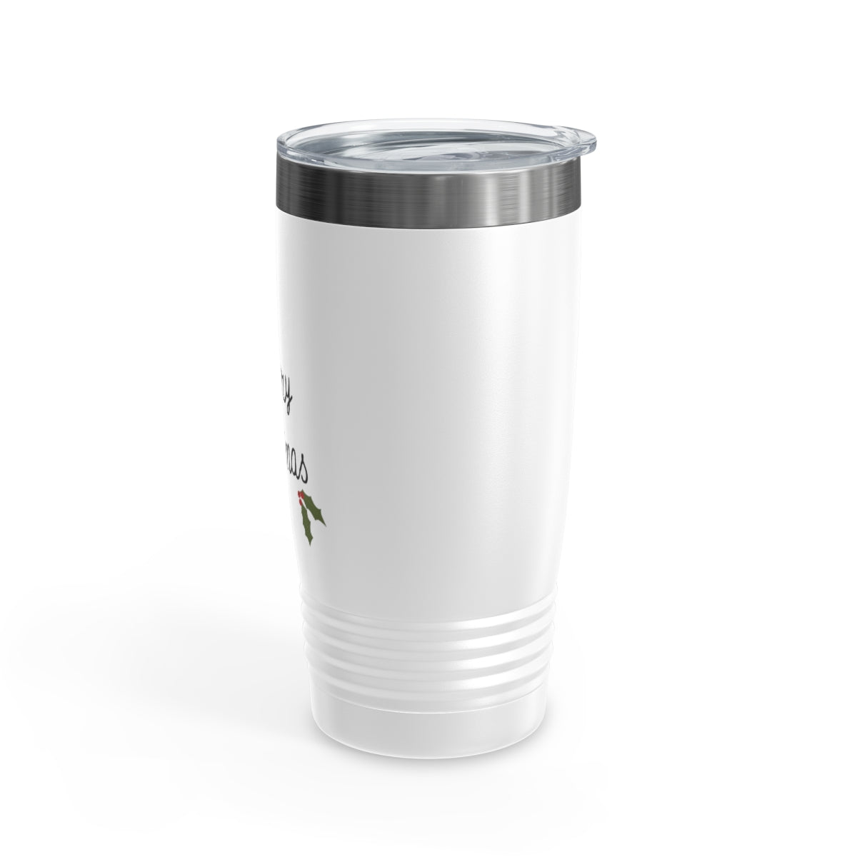 20oz White Ringneck Holiday Tumbler - Holly Merry Christmas