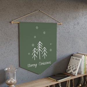 Holiday Pennant - Merry Christmas Evergreen Trees