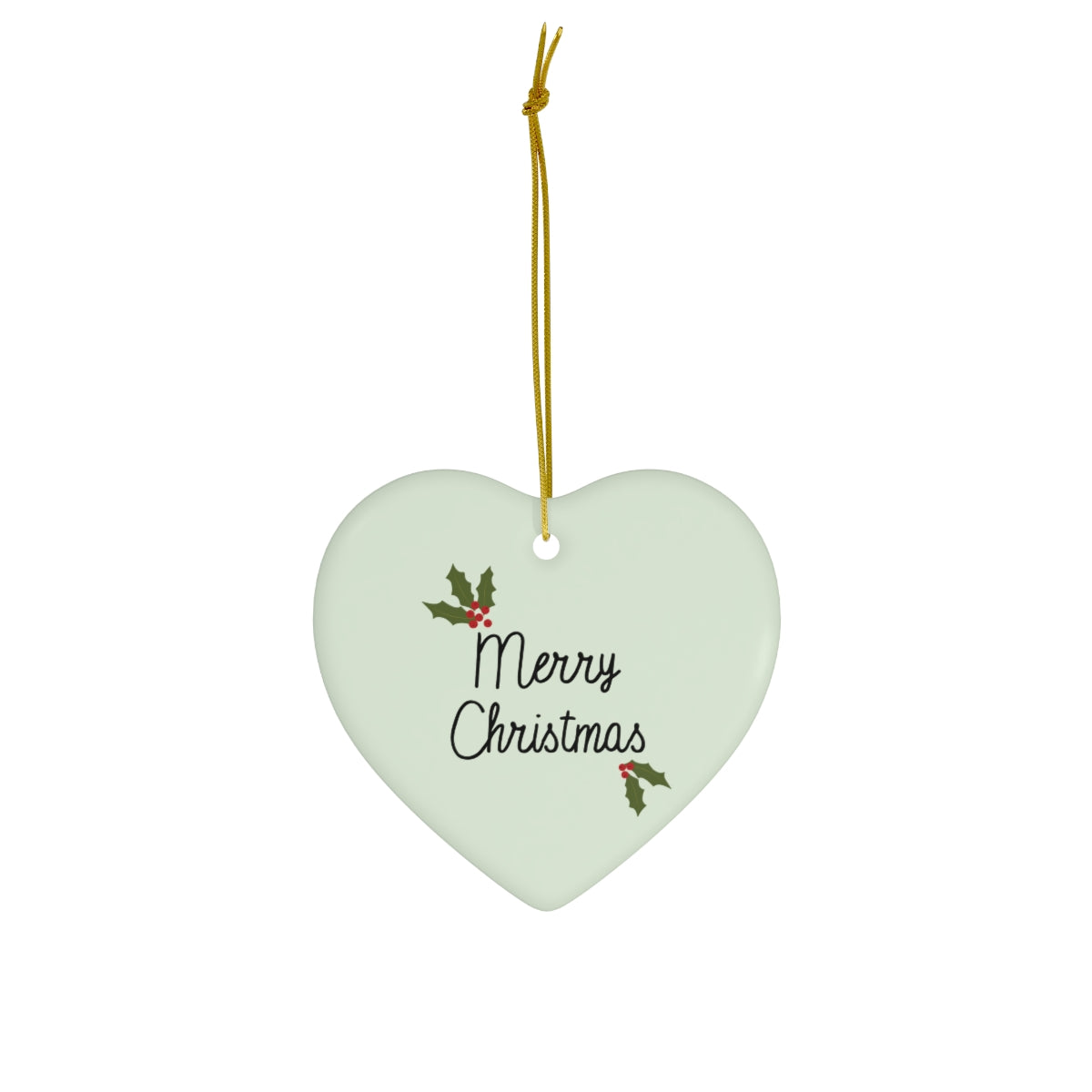 Ceramic Holiday Ornament - Holly Merry Christmas