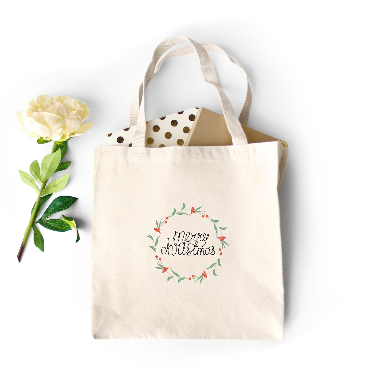 Heavy Cotton Tote Bag – Colorful Wreath