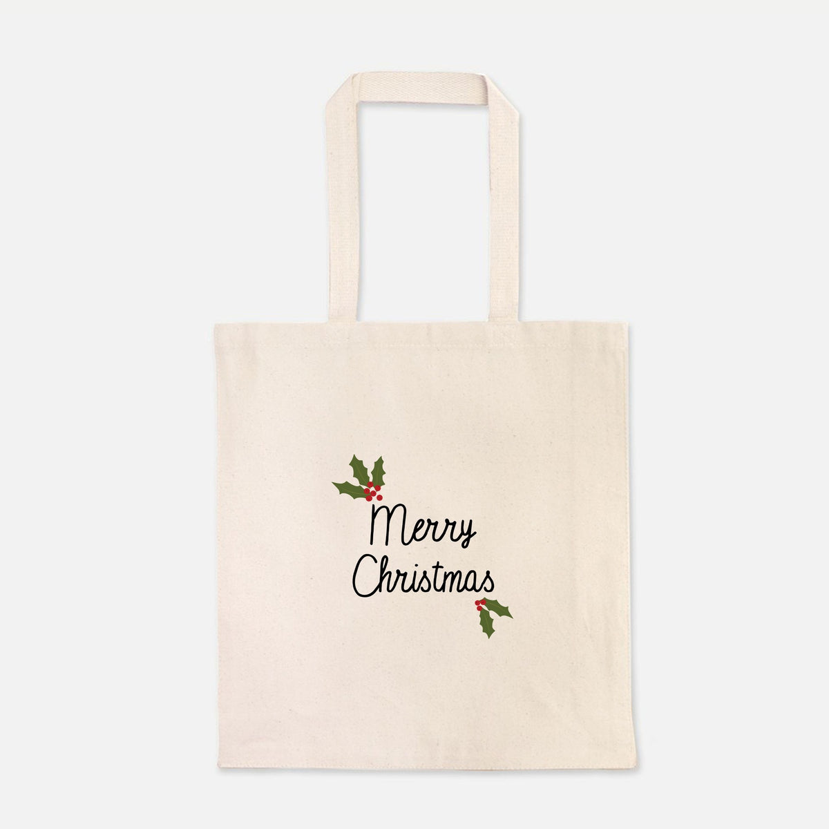 Heavy Cotton Tote Bag - Holly Merry Christmas