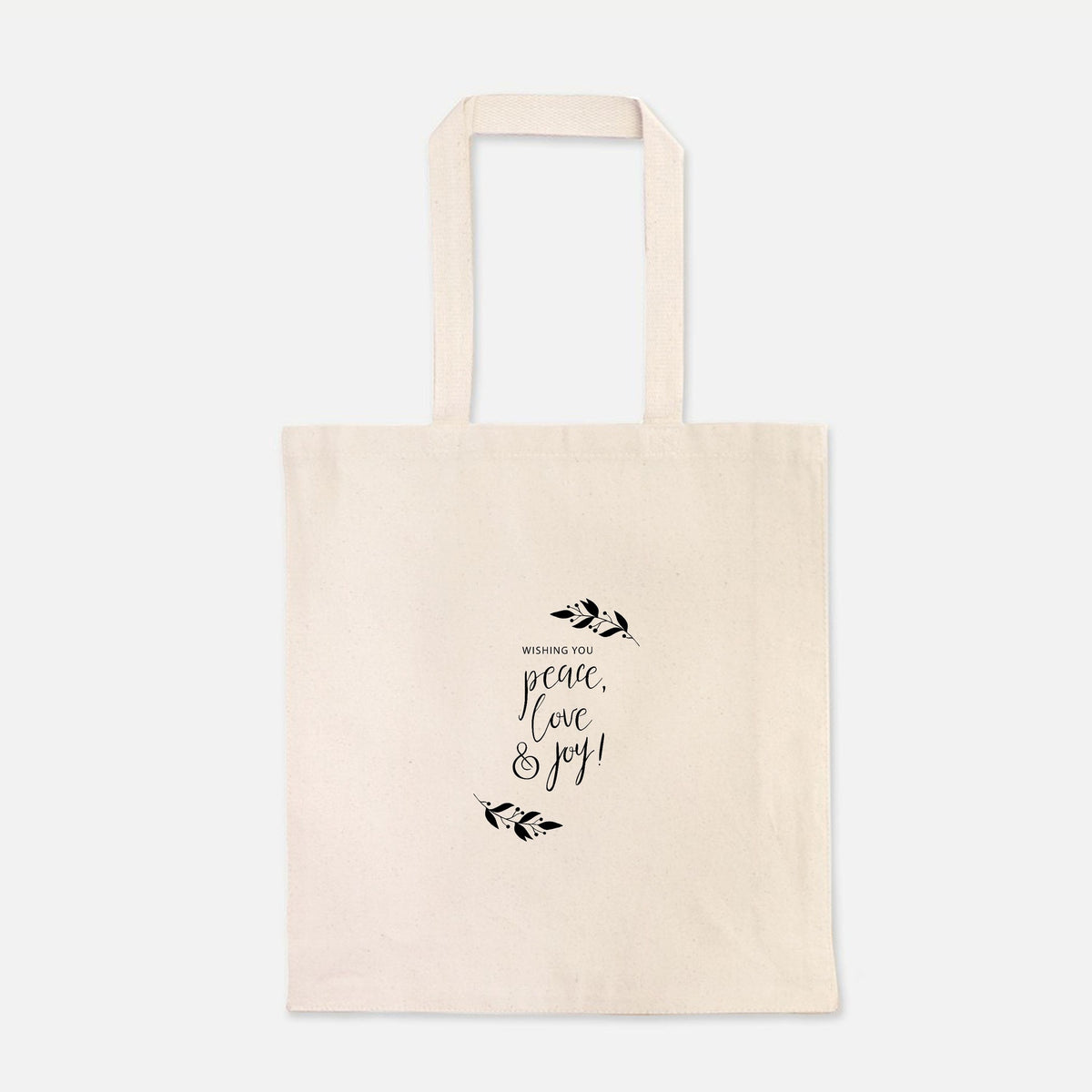 Heavy Cotton Tote Bag – Peace, Love &amp; Joy