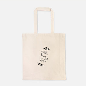 Heavy Cotton Tote Bag – Peace, Love & Joy