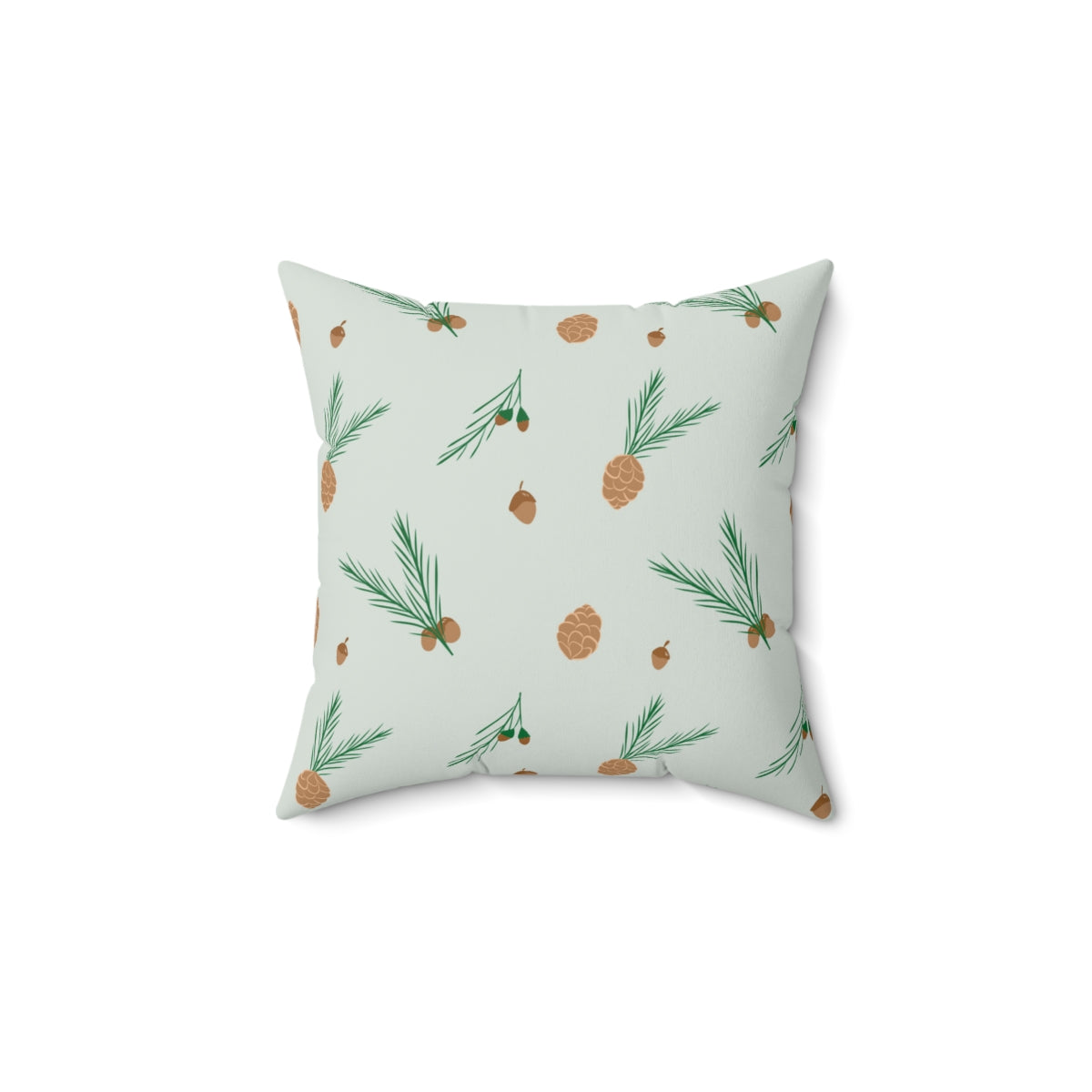 Polyester Square Holiday Pillowcase - Pinecones
