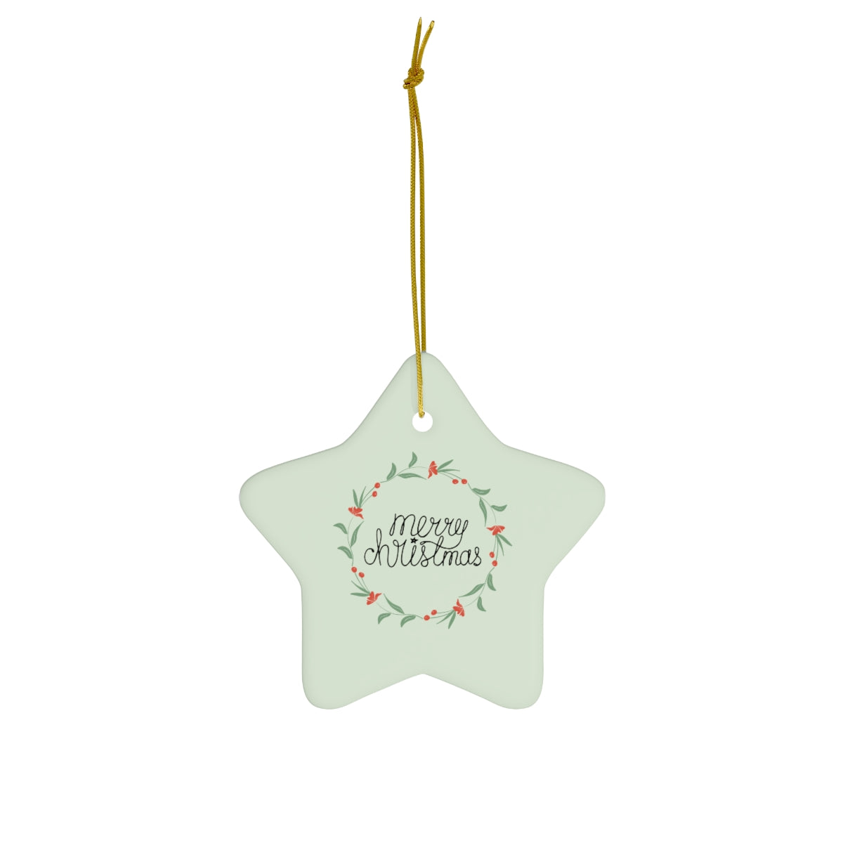 Ceramic Holiday Ornament - Colorful Wreath