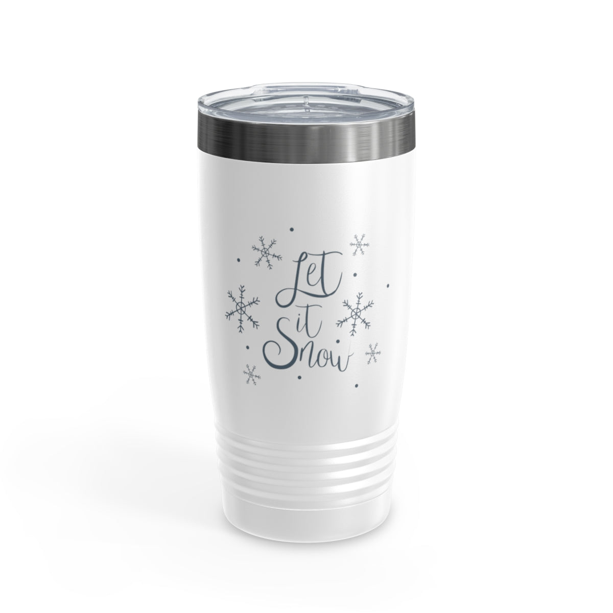 20oz White Ringneck Holiday Tumbler - Let it Snow