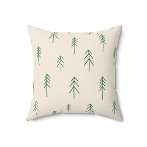 Polyester Square Holiday Pillowcase - Evergreen