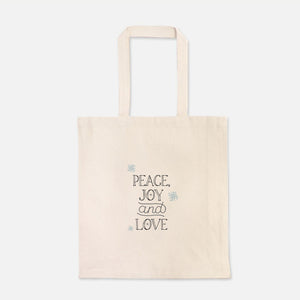 Heavy Cotton Tote Bag - Peace, Joy & Love