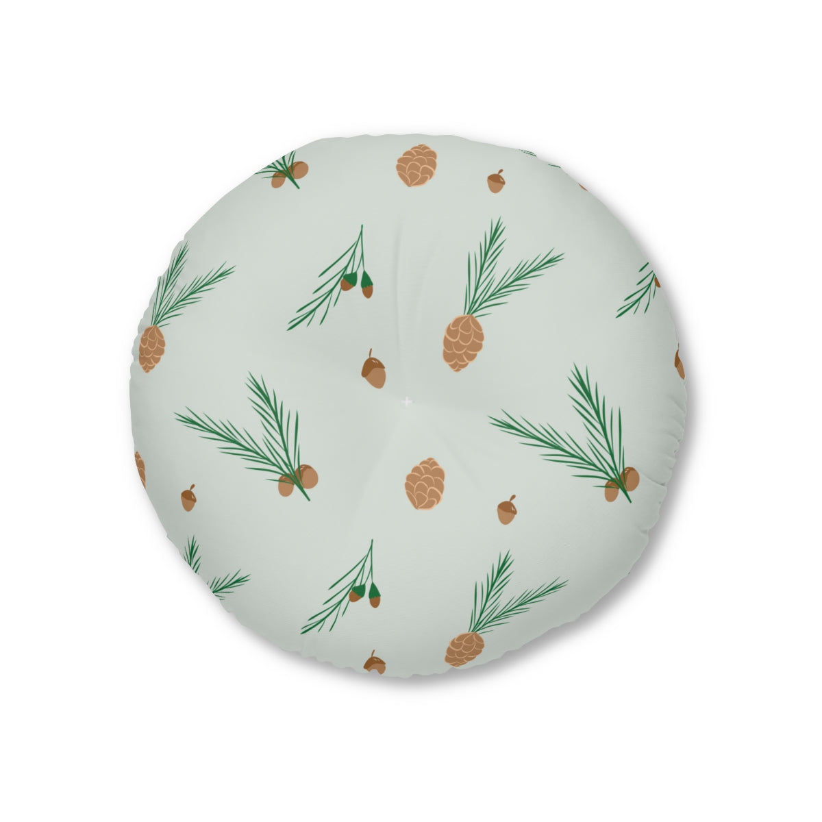 Round Tufted Holiday Floor Pillow - Pinecones