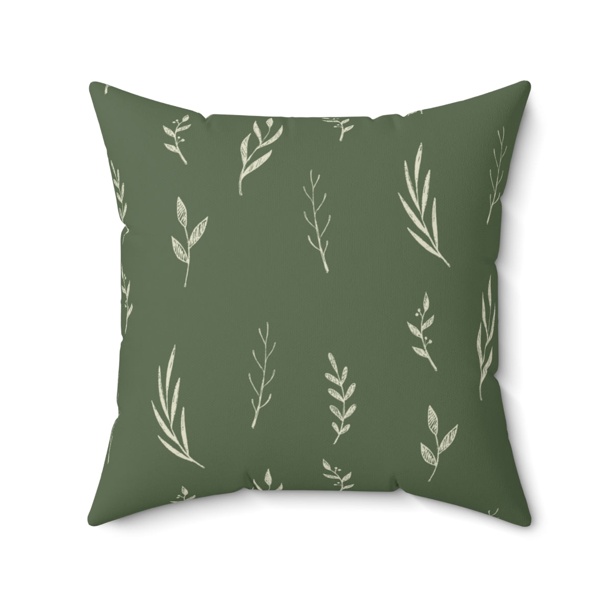 Green Polyester Square Holiday Pillowcase - Garland