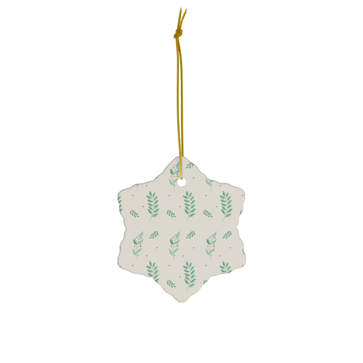 Ceramic Holiday Ornament - Large Holly