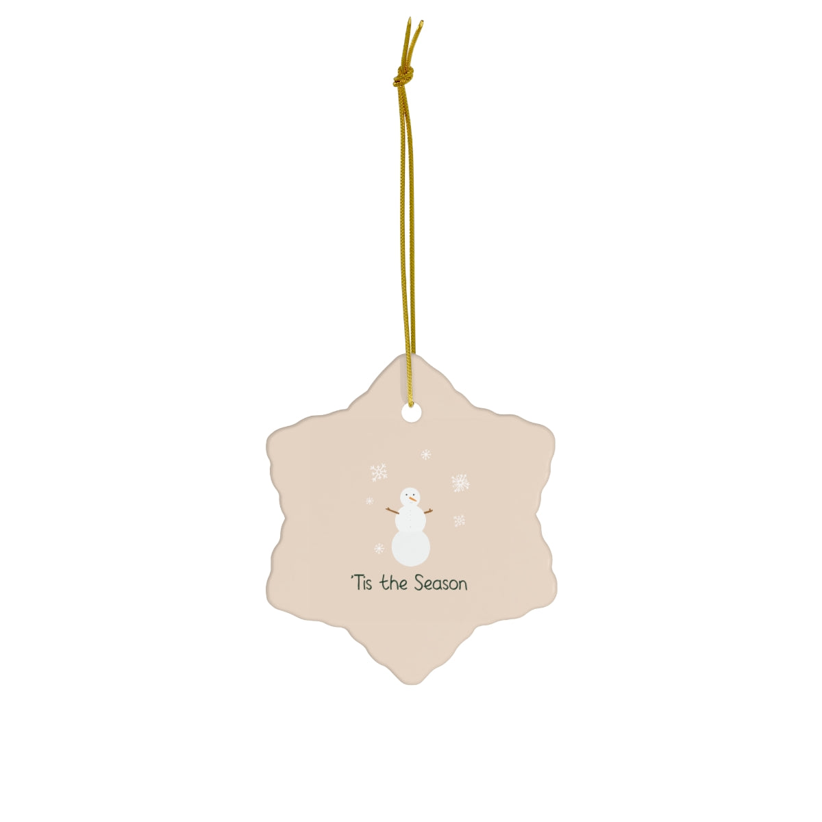 Ceramic Holiday Ornament - Tis the Season Snowman