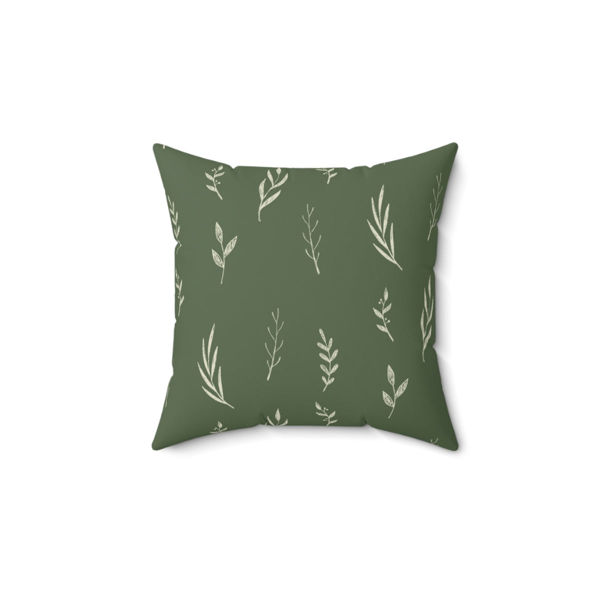 Green Polyester Square Holiday Pillowcase - Garland