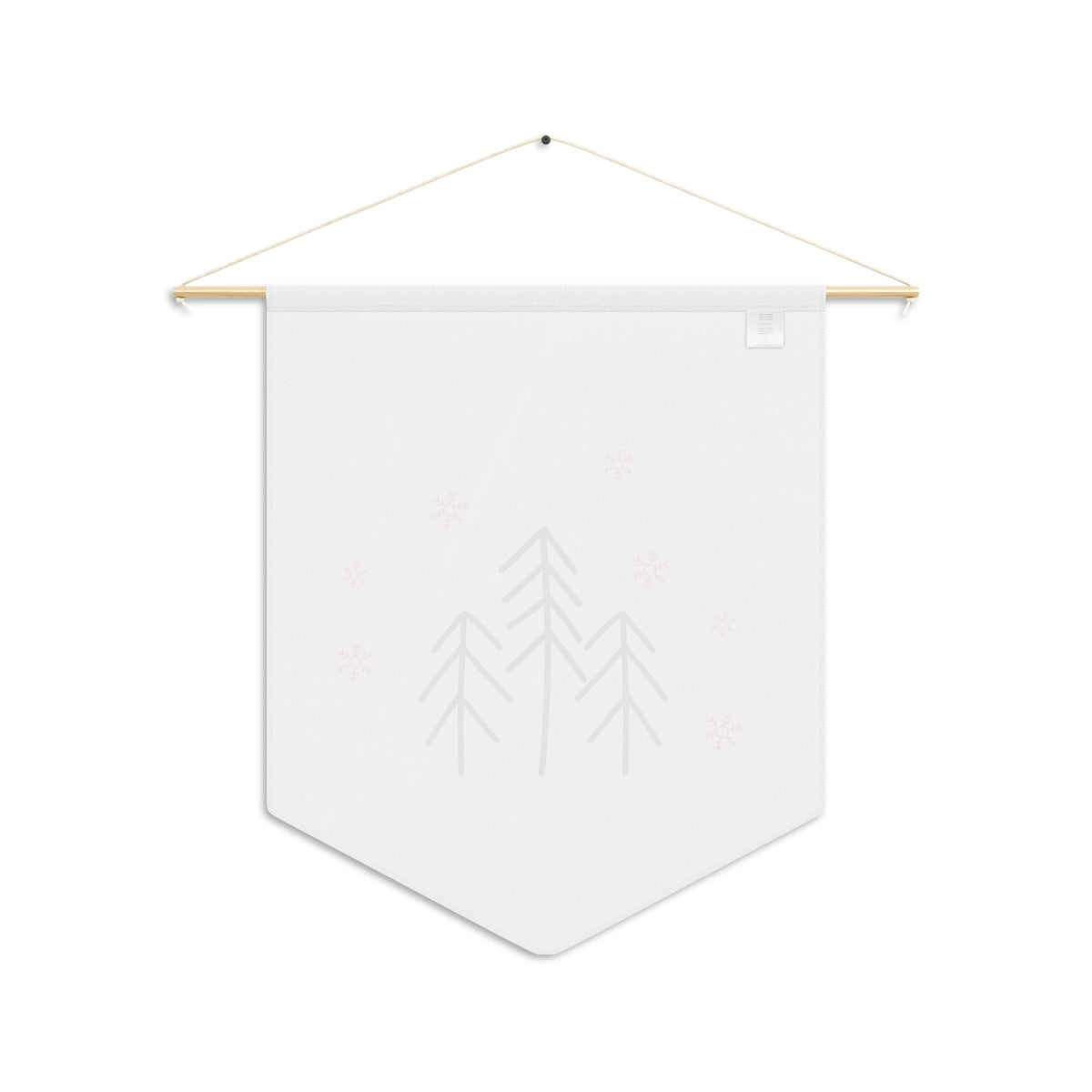 Holiday Pennant - Evergreen Trees &amp; Red Snowflakes