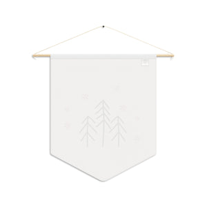 Holiday Pennant - Evergreen Trees & Red Snowflakes