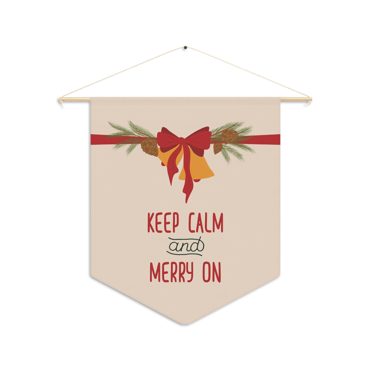 Holiday Pennant - Christmas Bell &amp; Bow