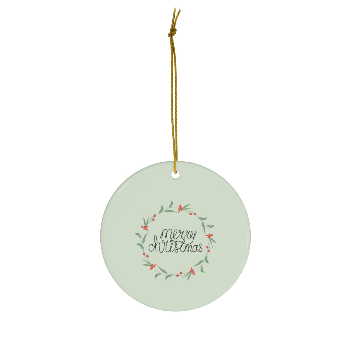 Ceramic Holiday Ornament - Colorful Wreath