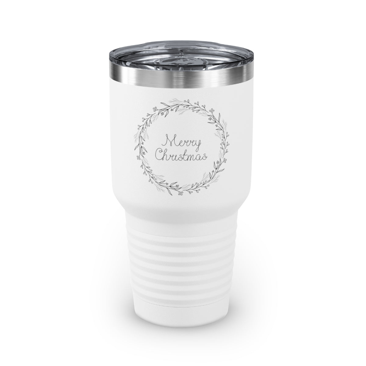 30oz White Ringneck Holiday Tumbler - Black Wreath