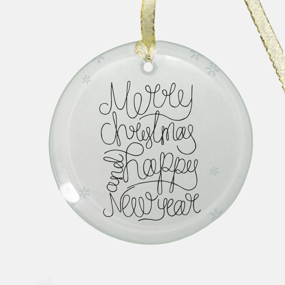 Round Clear Glass Holiday Ornament - Holiday Season