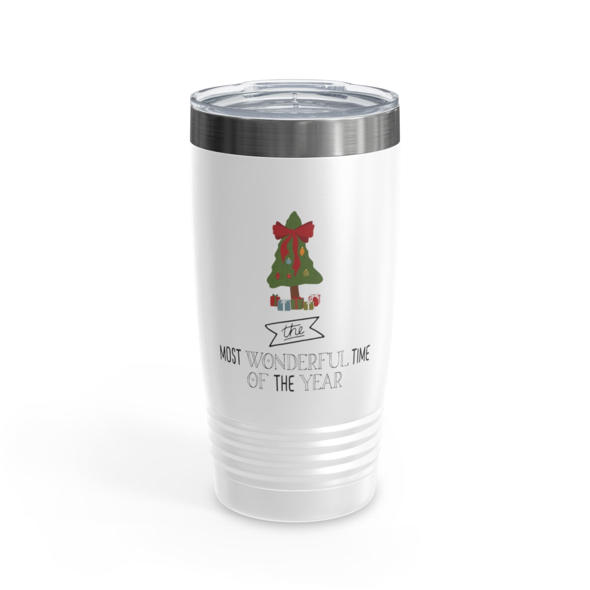 20oz White Ringneck Holiday Tumbler - Most Wonderful Time of the Year
