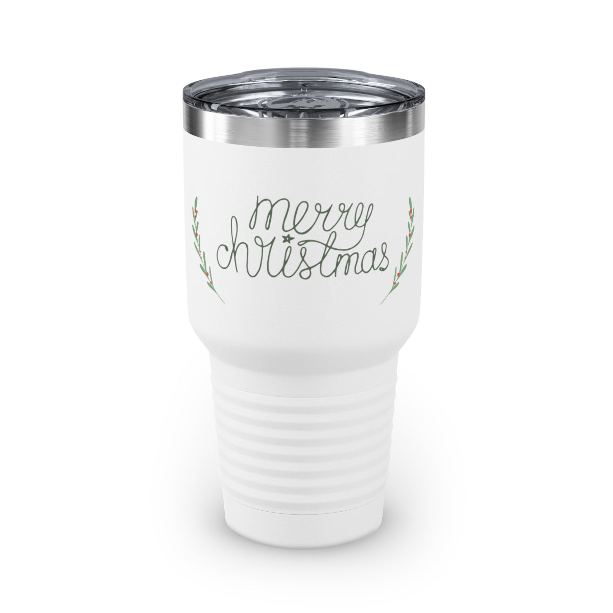 30oz White Ringneck Holiday Tumbler - Merry Christmas