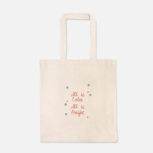Heavy Cotton Tote Bag – All is Calm, All is Bright
