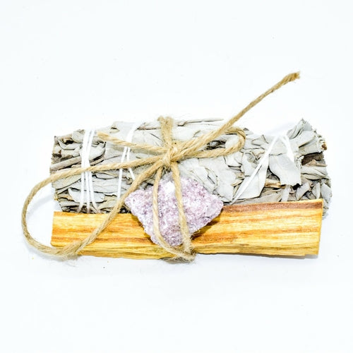 Palo Santo, Sage &amp; Crystal Smudging Bundle