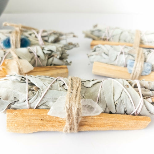 Palo Santo, Sage &amp; Crystal Smudging Bundle