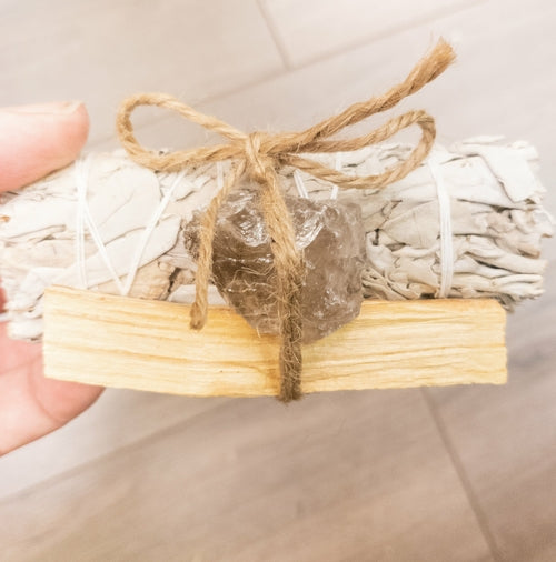 Palo Santo, Sage &amp; Crystal Smudging Bundle