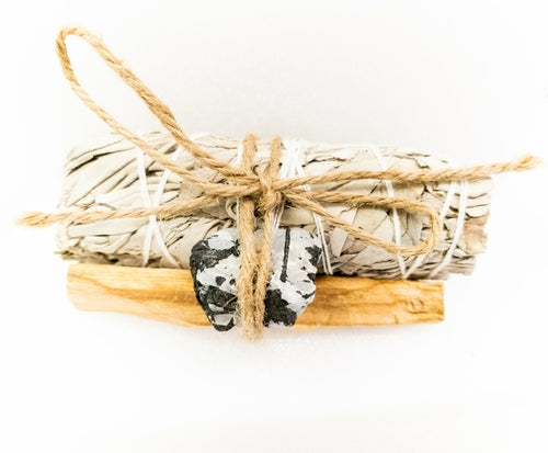 Palo Santo, Sage &amp; Crystal Smudging Bundle