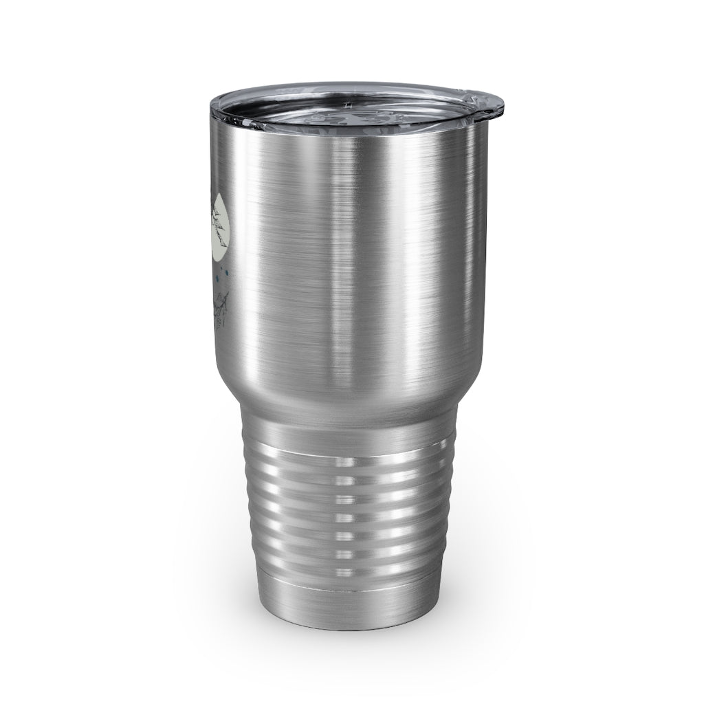 Metanoia - 30oz Circular Branches Ringneck Tumbler in Stainless Steel - Left Side View