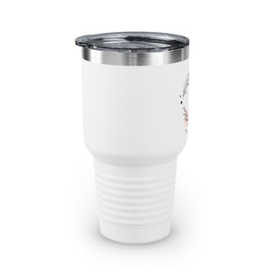 Metanoia - 30oz Circular Branches Ringneck Tumbler in White - Right Side View