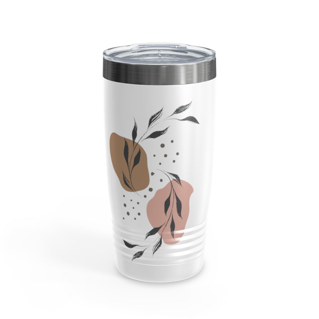 Metanoia Wellness - 20oz Infinity Leaves Ringneck White Tumbler - Front View