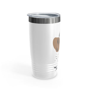 Metanoia Wellness - 20oz Infinity Leaves Ringneck White Tumbler - Right Side View