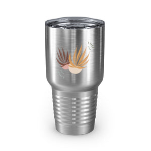 Metanoia Wellness - 30oz Autumn Palms Ringneck Tumbler in Stainless Steel - Front View