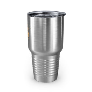 Metanoia Wellness - 30oz Autumn Palms Ringneck Tumbler in Stainless Steel - Left Side View