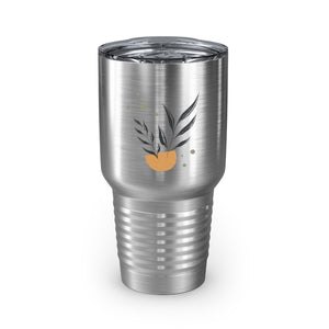Metanoia Wellness - 30oz Black Branches in Bowl Ringneck Tumbler in Stainless Steel - Front View