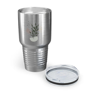 Metanoia Wellness - 30oz Branches in Bowl Ringneck Tumbler in Stainless Steel - Opened