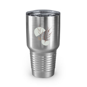 Metanoia Wellness - 30oz Saddle Leaves Ringneck Tumbler in Stainless Steel - Front View