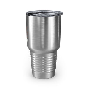 Metanoia Wellness - 30oz Saddle Leaves Ringneck Tumbler in Stainless Steel - Left Side View