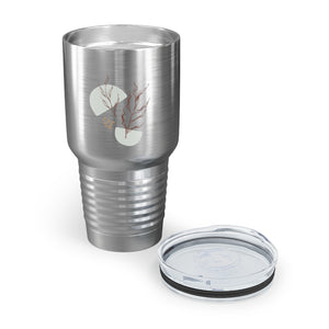 Metanoia Wellness - 30oz Saddle Leaves Ringneck Tumbler in Stainless Steel - Opened